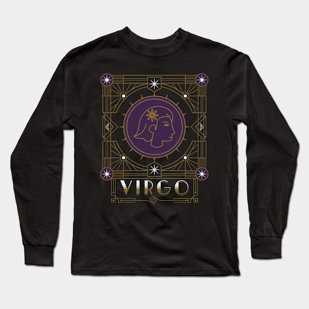 Great Virgo Deco Long Sleeve T-Shirt by Skyborne Designs